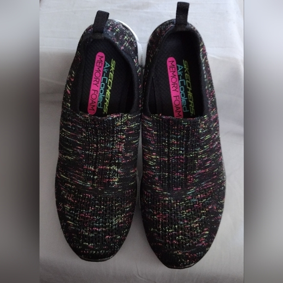 Skechers Air Cooled Memory Foam SN 12419 Black Knit Slip On Sneakers Size 8 - Picture 6 of 10